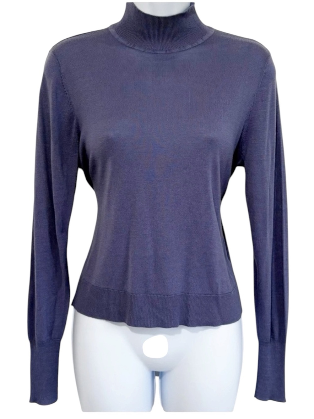 ZARA Purple Lightweight Knit Turtleneck Sweater Fitted Long Sleeve Small